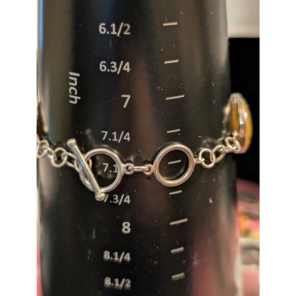 Sterling Silver Abalone Shell Toggle Bracelet - Picture 12 of 14